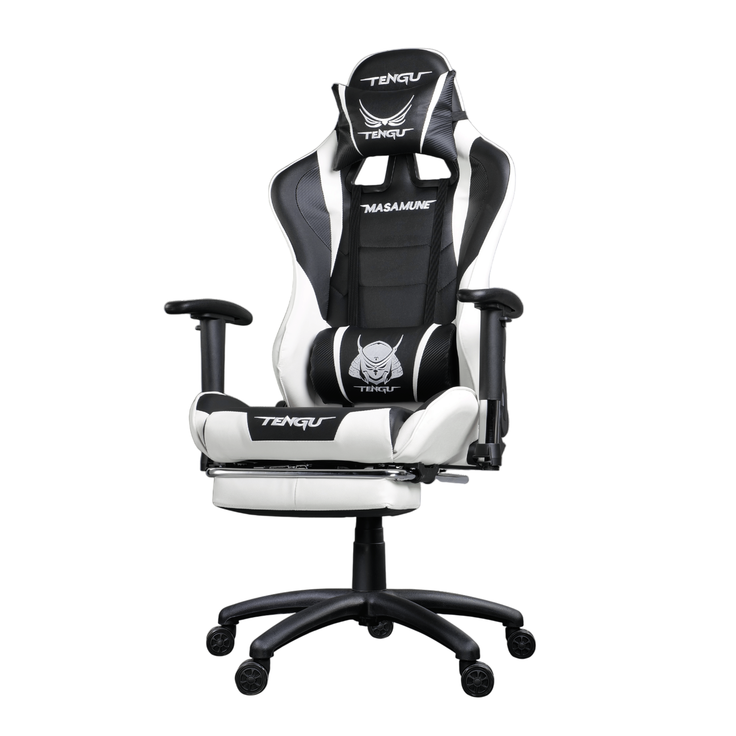 เก้าอี้เกมมิ่ง TENGUGAMINGGEARS รุ่น MASAMUNE (CH-MS-WH) สีขาว เบาะหนัง มีที่พักเท้า